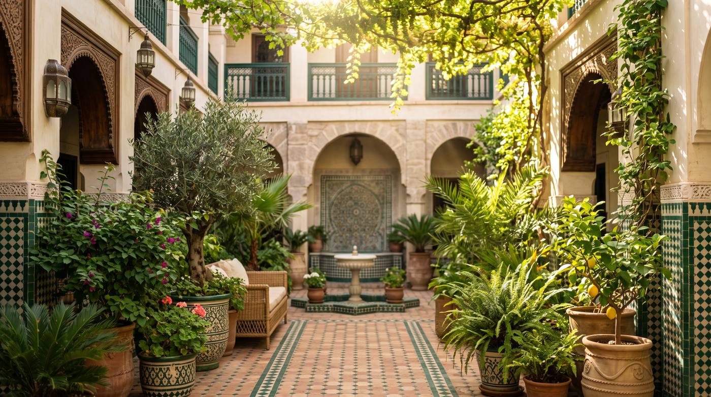 Cour de riad à Marrakech